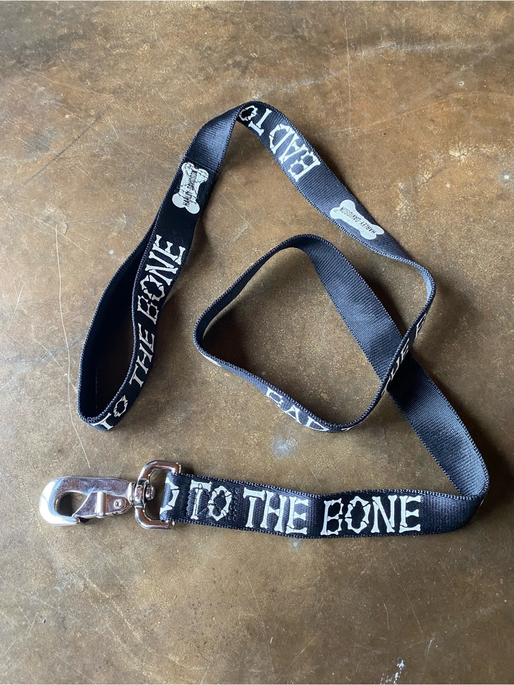 VTG Y2K Harley Davidson Bad To The Bone Black Dog Leash